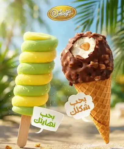 امية ايس كريم ميلا تفاح مغلف